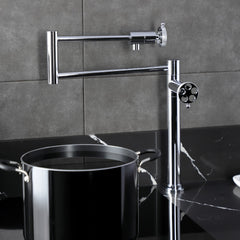 Deck Mount Pot Filler Faucet, Webb, Two-Handle in Polished Chrome