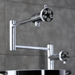 Deck Mount Pot Filler Faucet, Webb, Two-Handle in Polished Chrome