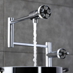 Deck Mount Pot Filler Faucet, Webb, Two-Handle in Polished Chrome
