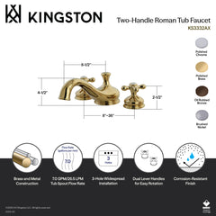 Deck Mount Roman Tub Faucet, Heritage, Two-Handle in Polished Chrome