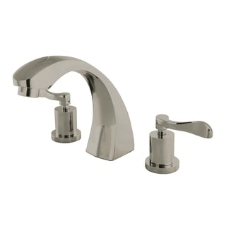 Deck Mount Roman Tub Faucet, Tulare, Two-Handle 3-Hole in Brushed Nickel