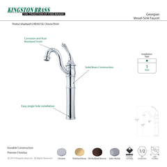 Deck Mount Vessel Faucet, Georgian, Single Handle in Polished Chrome