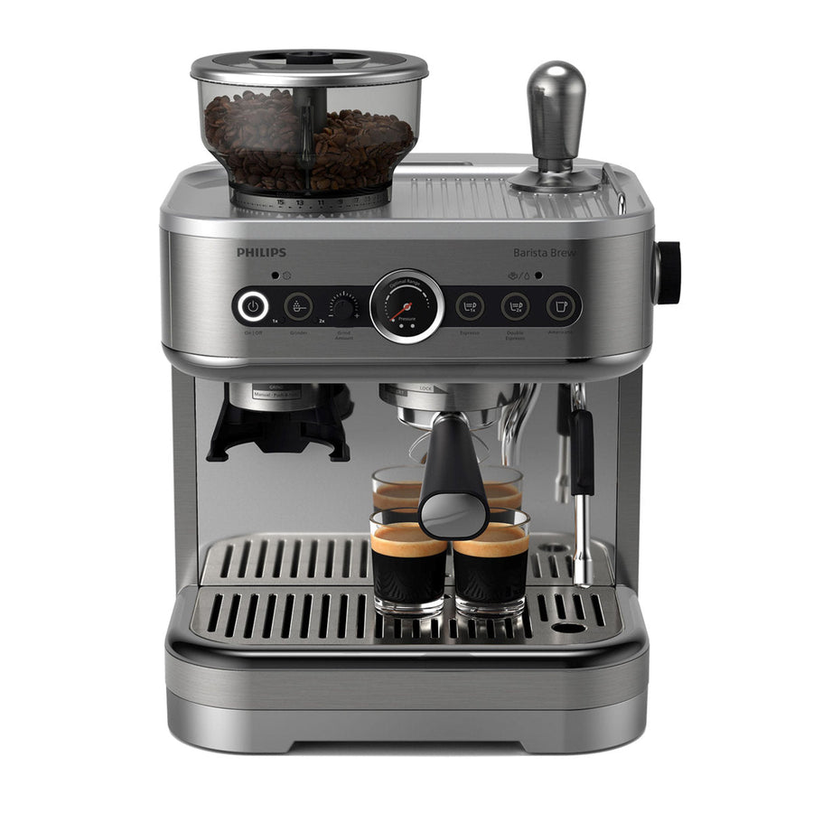 Angle | Philips Barista Brew three-quarter view showing the control panel and portafilter area