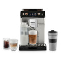Front | black and stainless De'Longhi Eletta Explore fully automatic espresso machine