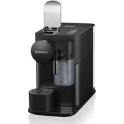 Angle | Nespresso Lattissima One in Black, angled view with the top lid open showing the capsule chamber and control buttons