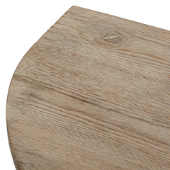 Demilune Console Table, 48 Inch, Whitewashed Wood with Brown Base