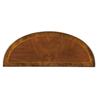 Demilune Console Table with Drawer, Olive Ash Burl