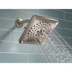 Rain Adjustable Shower Head with H2Okinetic Technology in Lumicoat Stainless | product photo