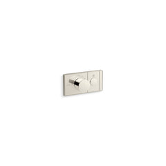 Kohler Anthem One-Outlet Thermostatic Valve Control Panel With Recessed Push-Button in Vibrant Polished Nickel | product photo
