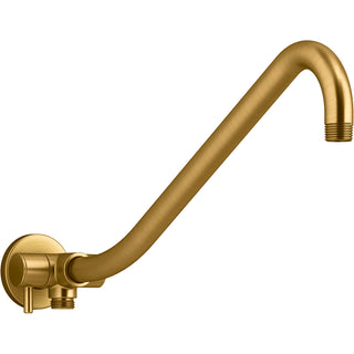 Gooseneck Rainhead Arm with 3-Way Diverter in Vibrant Brushed Moderne Brass