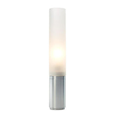 Dimmable LED Lamp, 18 in H, Silver Aluminum Base with Frosted White Shade