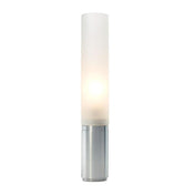 Dimmable LED Lamp, 18 in H, Silver Aluminum Base with Frosted White Shade