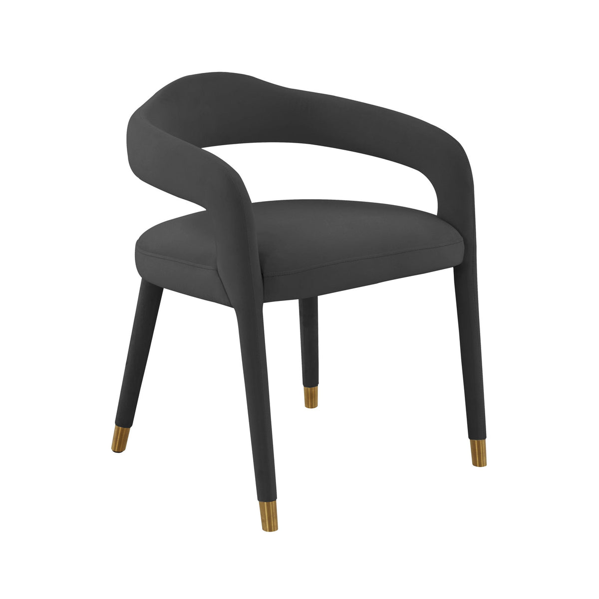 Dining Armchair, Black Velvet with Solid Beech Legs