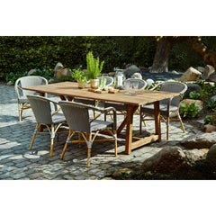 Dining Armchair, Rattan Frame with White/Cappuccino Dots
