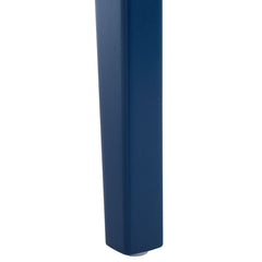 Dining Armchair with Solid Wood Legs and Padded Seat, Navy Frame