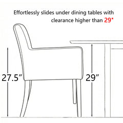 Dining Armchairs, Set of 2, Beige Linen with Solid Wood Legs