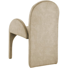 Dining Armchairs, Set of 2, Beige Velvet, Steel Frame, Metal Legs