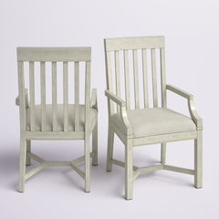 Dining Armchairs, Set of 2, Slat Back with Fabric Upholstery