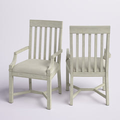 Dining Armchairs, Set of 2, Slat Back with Fabric Upholstery