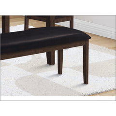 Dining Bench, 47.5 in Wide, Brown Faux Leather with Solid Wood Frame