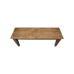 Dining Bench, 47 In Wide Solid Rubberwood with Straight Wood Legs