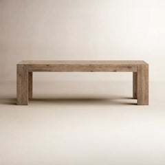 Dining Bench, 58 in W, Solid Acacia Wood in Sandblasted Finish