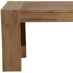 Dining Bench, 58 in W, Solid Acacia Wood in Sandblasted Finish