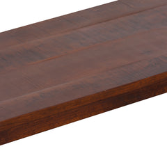 Dining Bench, 62 In Solid Mango Wood with Iron Sled Legs, Brown
