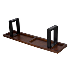 Dining Bench, 62 In Solid Mango Wood with Iron Sled Legs, Brown