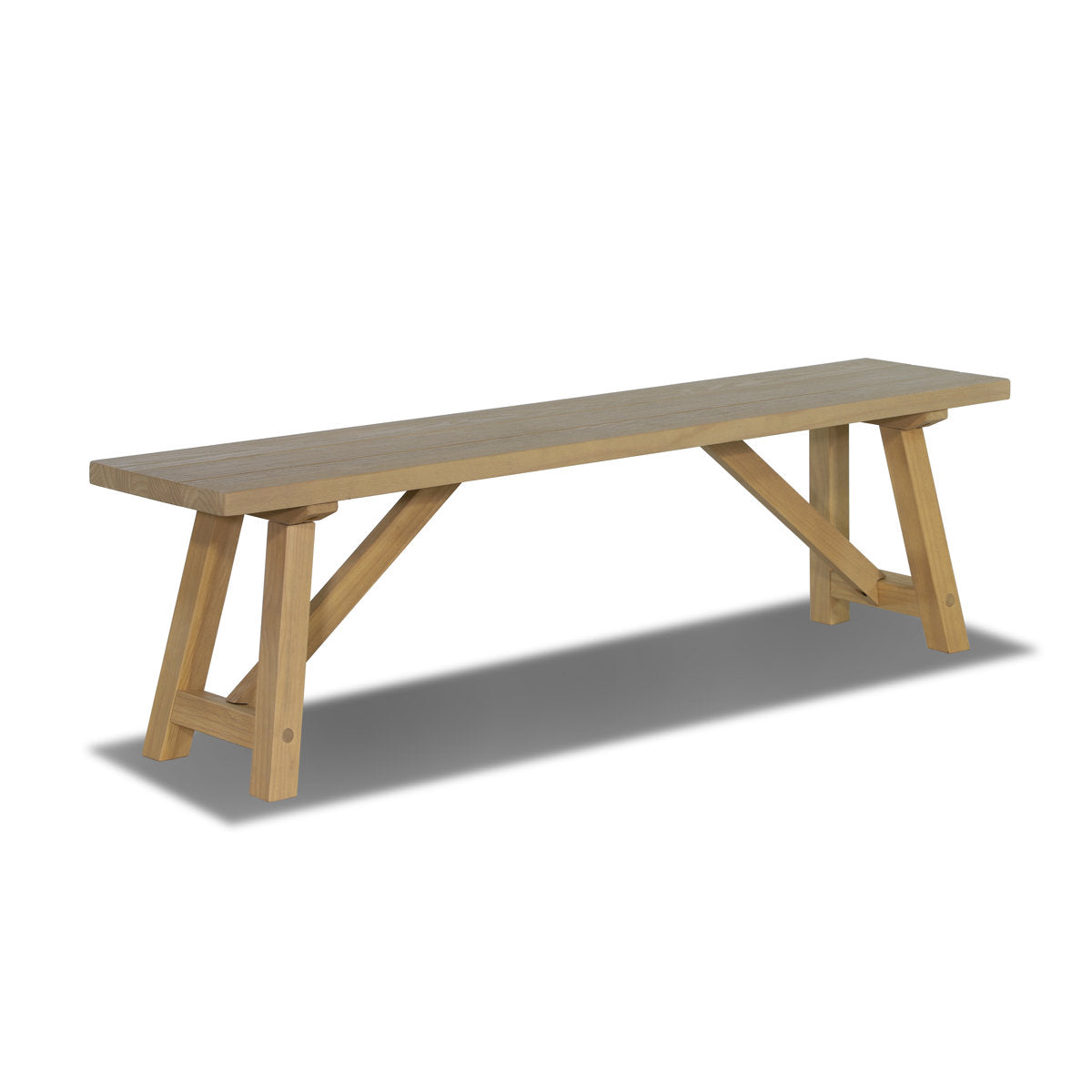 Dining Bench, 64-Inch Solid Pine Wood in Blonde Oak