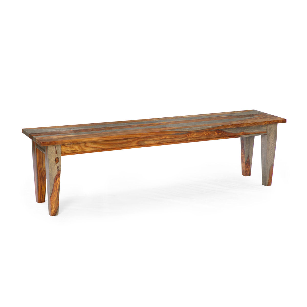Dining Bench, 66 Inch Solid Sheesham Wood, Brown