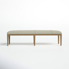 Dining Bench, 68 In Solid Wood with Upholstered Seat