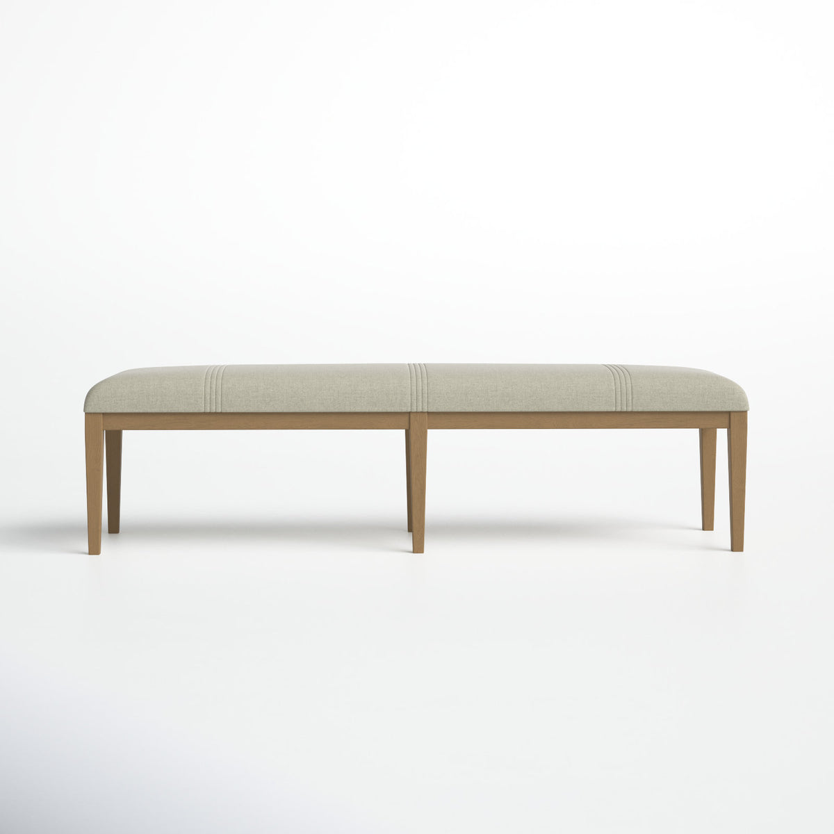 Dining Bench, 68 In Solid Wood with Upholstered Seat