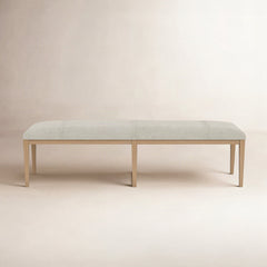 Dining Bench, 68 In Solid Wood with Upholstered Seat