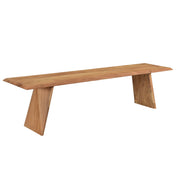 Dining Bench, 70 in Wide, Solid Acacia Wood in Brown
