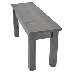 Dining Bench, 72 in W Solid Fir Wood in Gray with Squared Legs
