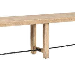 Dining Bench, 72 in Wide, Solid Mango Wood in Heirloom Finish