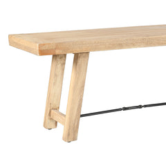 Dining Bench, 72 in Wide, Solid Mango Wood in Heirloom Finish