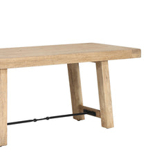 Dining Bench, 72 in Wide, Solid Mango Wood in Heirloom Finish