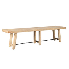 Dining Bench, 72 in Wide, Solid Mango Wood in Heirloom Finish