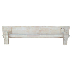 Dining Bench, 72 in Wide, Unfinished Solid Rubberwood with Trestle Legs