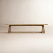Dining Bench, 82 Inch Reclaimed Pine with Sled Legs, Natural