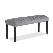 Dining Bench in Gray Fabric with Manufactured Wood Frame, 46 in W