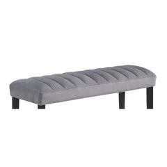 Dining Bench in Gray Fabric with Manufactured Wood Frame, 46 in W