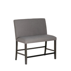Dining Bench in Gray Linen with Solid Wood Frame