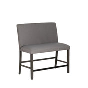 Dining Bench in Gray Linen with Solid Wood Frame
