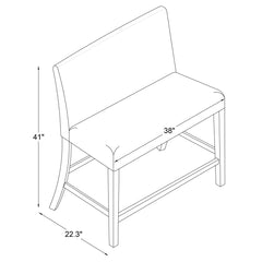 Dining Bench in Gray Linen with Solid Wood Frame
