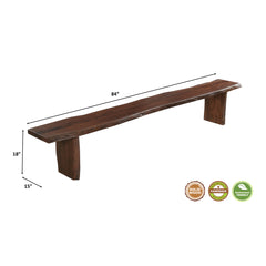Dining Bench in Solid Acacia Wood, 84 in W, Brown