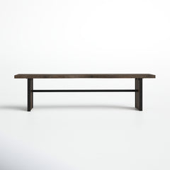 Dining Bench in Solid Acacia Wood with Live Edge, Brown