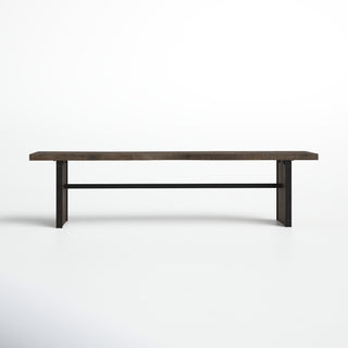 Dining Bench in Solid Acacia Wood with Live Edge, Brown